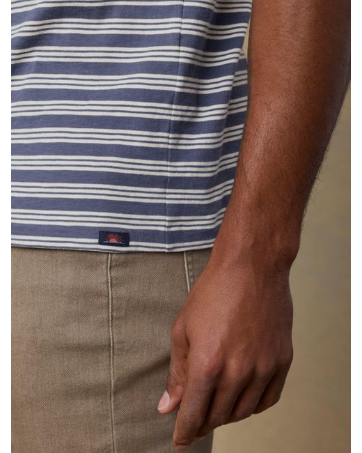 Faherty Brand Blue Sunwashed Regenerative T-Shirt for men