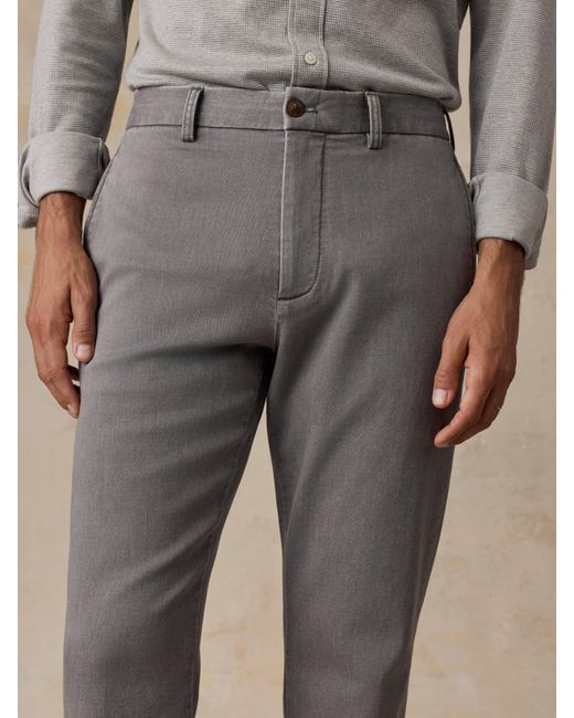 Faherty Brand Gray Stretch Terry Trouser Pants for men