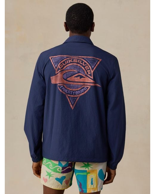 Faherty Brand Blue X Quiksilver Coaches Jacket for men