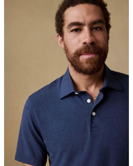 Faherty Brand Blue Short-Sleeve Movement&Trade; Polo Shirt for men