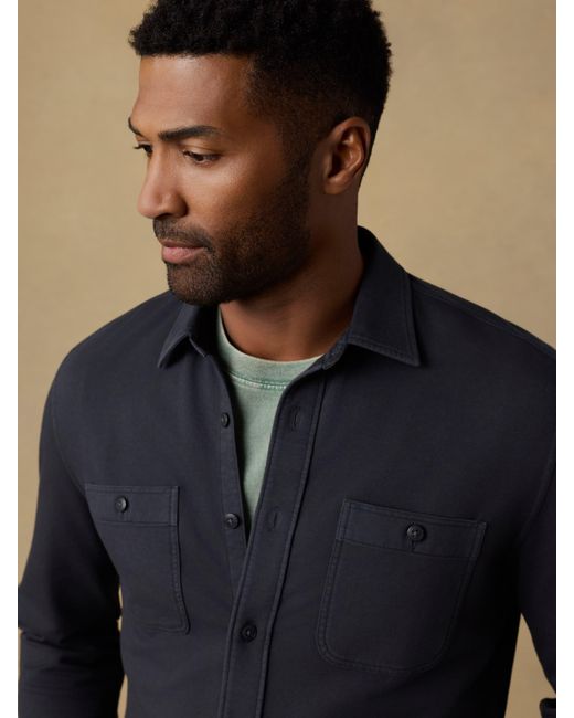 Faherty Brand Black Field Knit Shirt for men