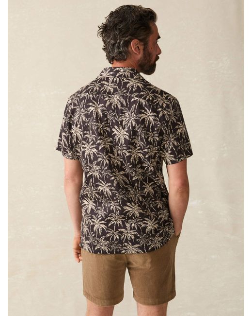 Faherty Brand Brown Short-Sleeve Hemp Blend Camp Shirt for men