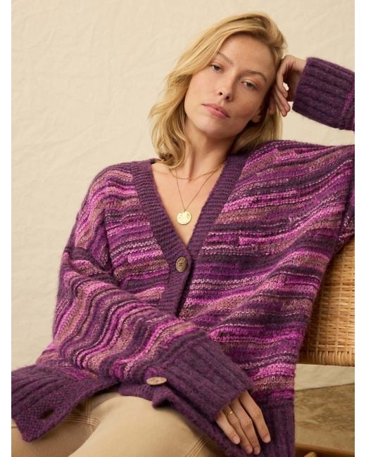 Faherty Brand Purple Cliffwalk Cardigan