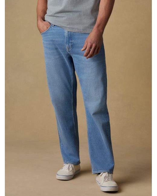 Faherty Brand Blue Original Cotton Denim Pants for men
