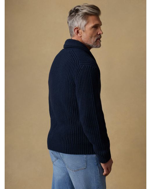 Faherty Brand Blue Pima Cotton Cardigan for men