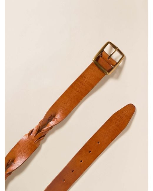 Faherty Brand Brown Mix Braided Belt