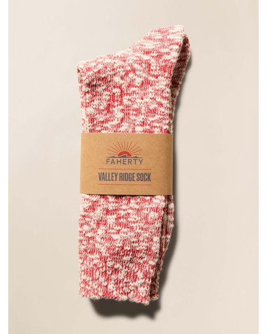 Faherty Brand Pink Valley Ridge Slub Sock