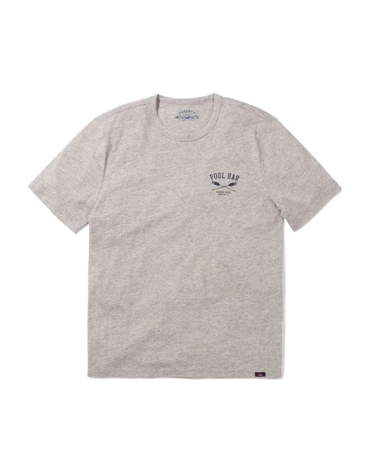 Faherty Brand Gray Spring Lake Short-sleeve Crew Pool Bar T-shirt for men