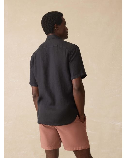 Faherty Brand Natural Short-Sleeve Laguna Linen Shirt for men