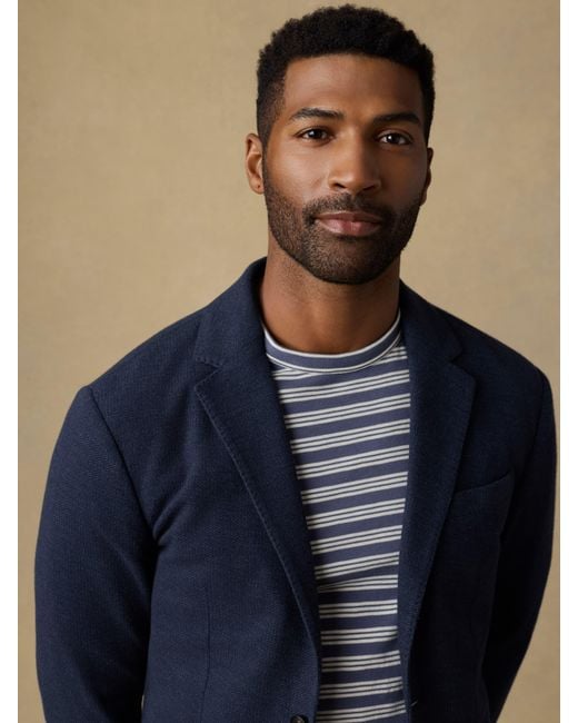 Faherty Brand Blue Highland Knit Blazer for men
