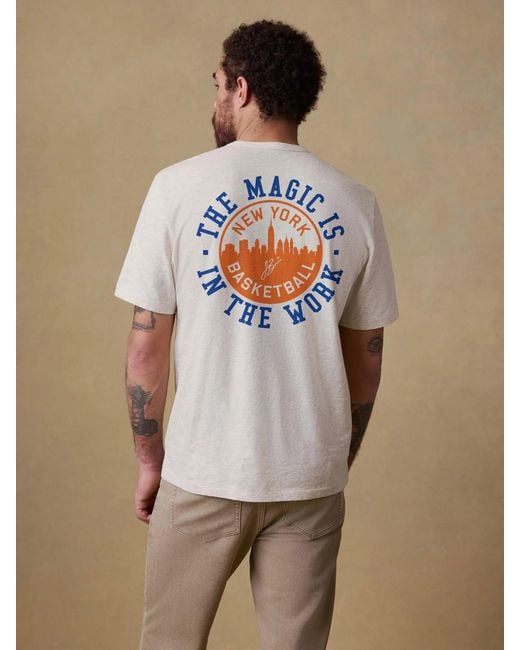 Faherty Brand Brown Jalen Brunson Sunwashed Regenerative T-Shirt for men