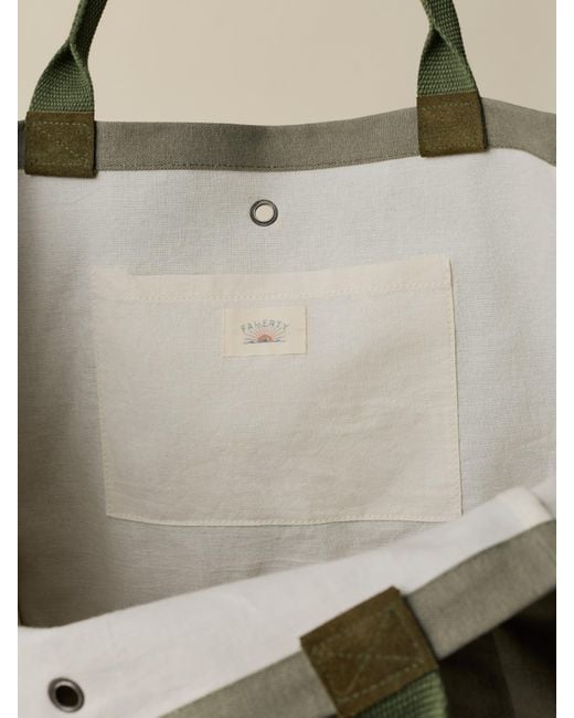 Faherty Brand Green Sunwashed Canvas Utility Bag