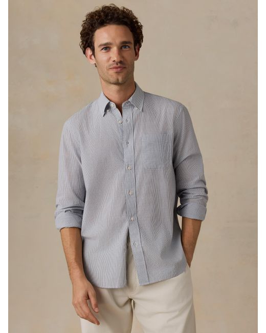 Faherty Brand Gray Long-Sleeve Weightless Cotton Shirt for men