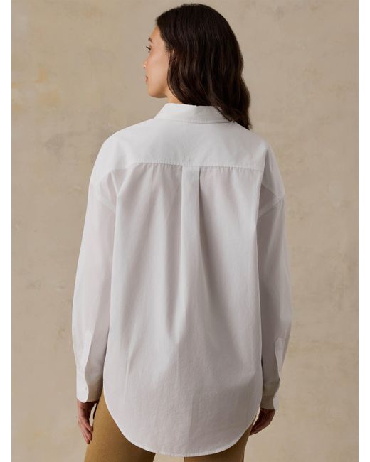 Faherty Brand White Coastal Poplin Relaxed Shirt