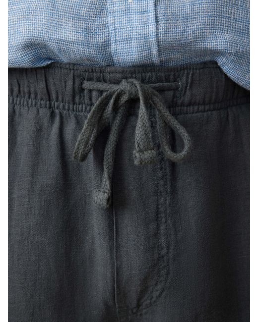 Faherty Brand Black Linen Drawstring Pants for men
