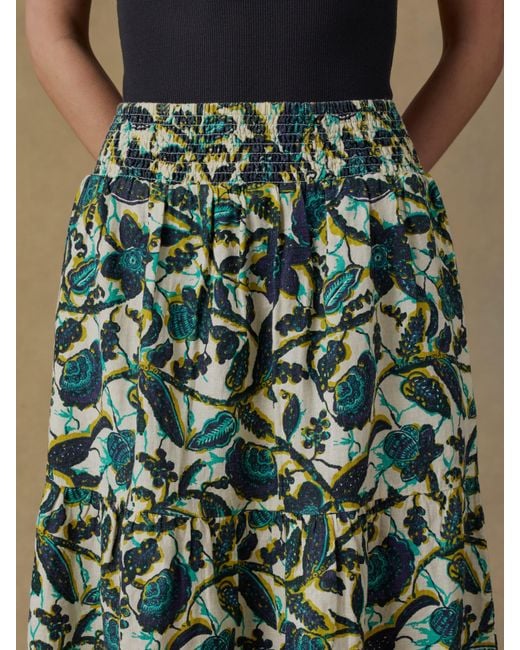 Faherty Brand Green Montecito Linen Maxi Skirt