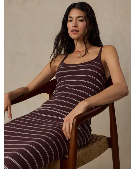 Faherty Brand Green Sunwashed Slub Tank Dress
