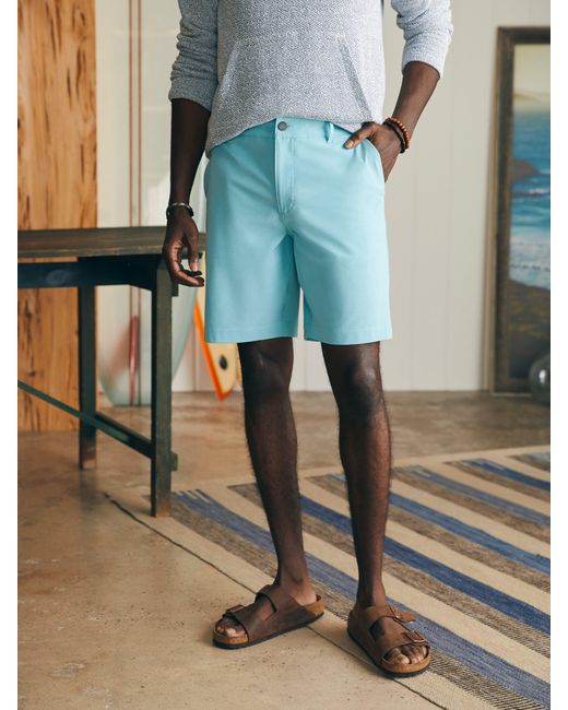 Faherty Brand Blue All Day Shorts (9" Inseam) for men