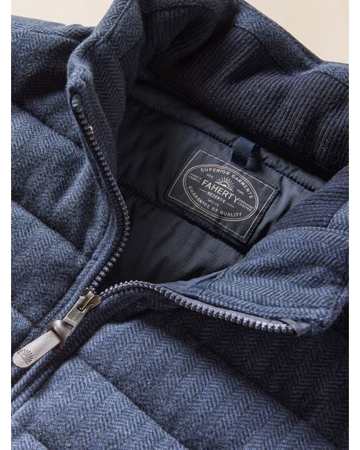 Faherty Brand Blue Teton Valley Vest for men