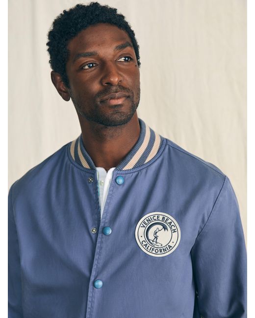 Faherty Brand Blue Reversible Surf Shop Jacket for men
