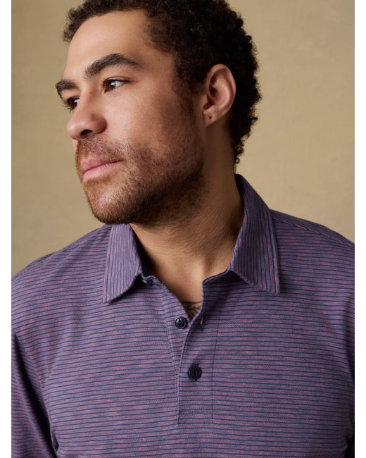 Faherty Brand Blue Long-Sleeve Sunwashed T-Shirt Polo for men