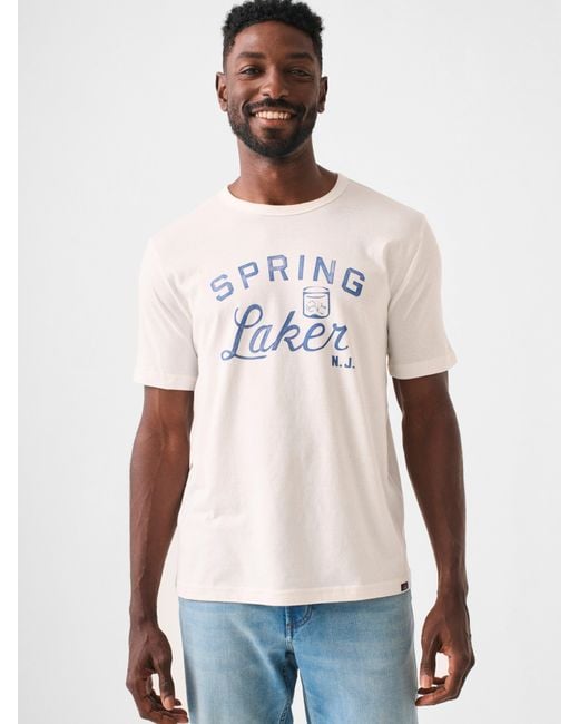 Faherty Spring Lake Short-sleeve Crew Lakers T-shirt in White