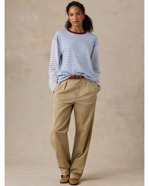 Faherty Brand Blue Sunwashed Long-Sleeve Retro T-Shirt