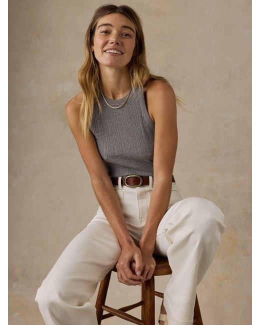 Faherty Brand Black Paradise Pointelle Tank