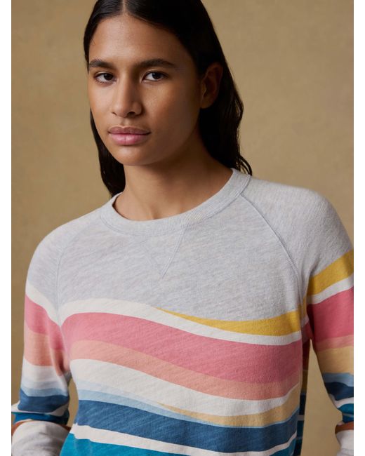 Faherty Brand Blue Sunwashed Organic Crewneck Hoodie
