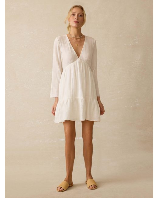 Faherty Brand Natural Dune Cotton Gauze Oceana Dress