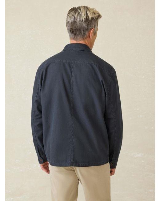 Faherty Brand Blue Commander Shirt Jacket for men