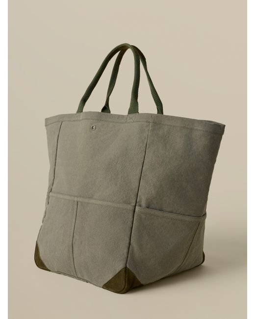 Faherty Brand Green Sunwashed Canvas Utility Bag