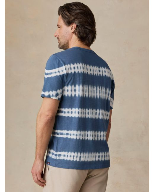 Faherty Brand Blue Sunwashed Regenerative T-Shirt for men