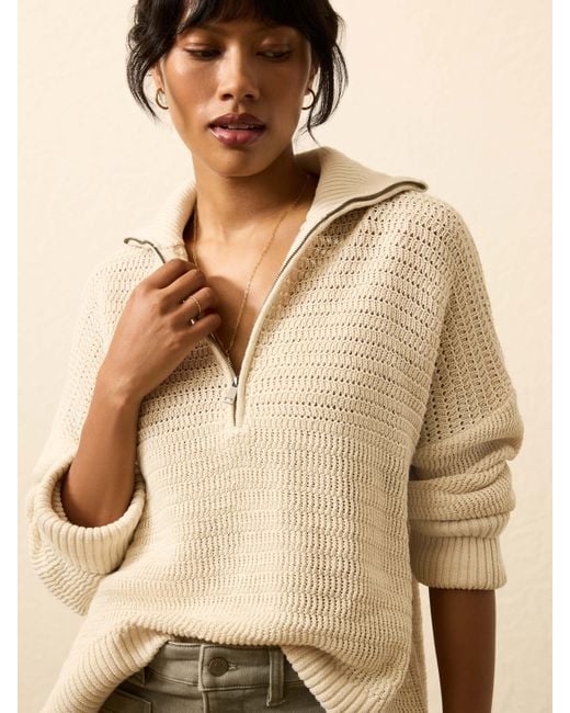 Faherty Brand Natural Miramar Linen Quarter Zip