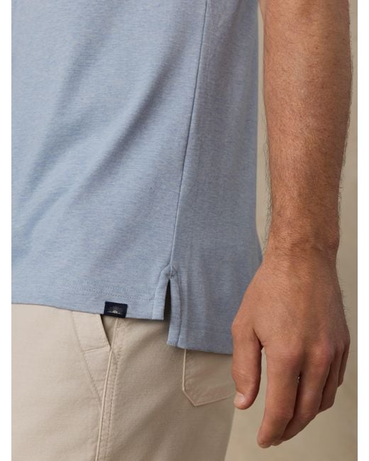 Faherty Brand Blue Short-Sleeve Movement&Trade; Pique Polo Shirt for men