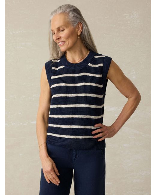 Faherty Brand Blue Miramar Linen Sweater Tank