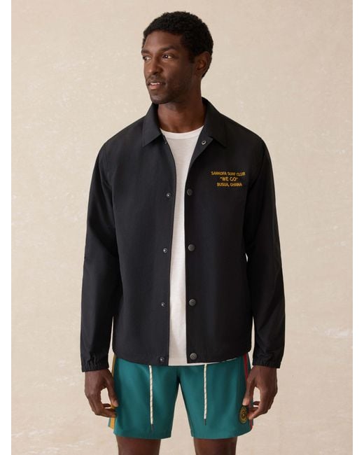 Faherty Brand Blue Surf Ghana Coaches Jacket for men