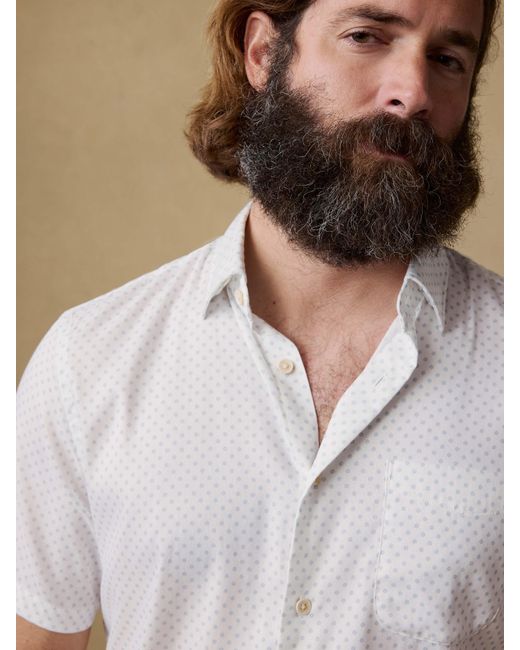 Faherty Brand White Short-Sleeve Movement&Trade; Monterey Shirt for men