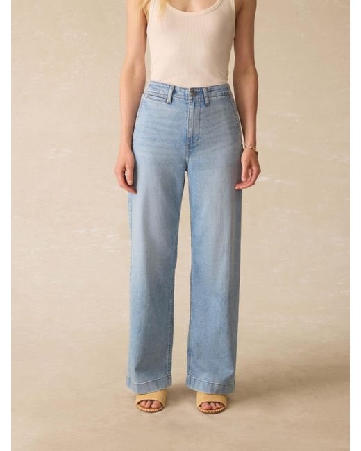 Faherty Brand Blue Linen Denim Pants