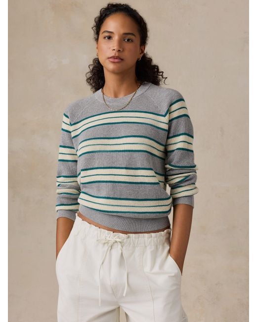 Faherty Brand Gray Throwback Crew Sweater