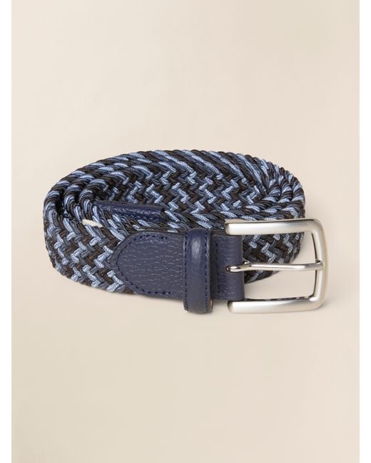 Faherty Brand Blue Stretch Woven Belt for men