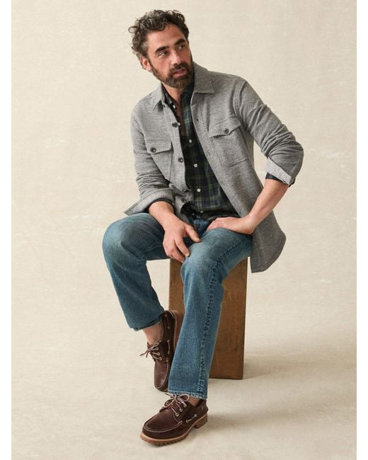 Faherty Brand Gray Inlet Knit Cpo for men