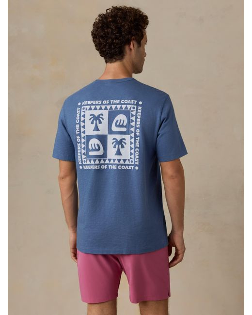 Faherty Brand Blue X Surfrider Sunwashed Regenerative T-Shirt for men