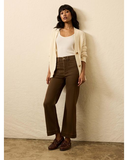 Faherty Brand Brown Stretch Terry Patch Pocket Ankle Pants