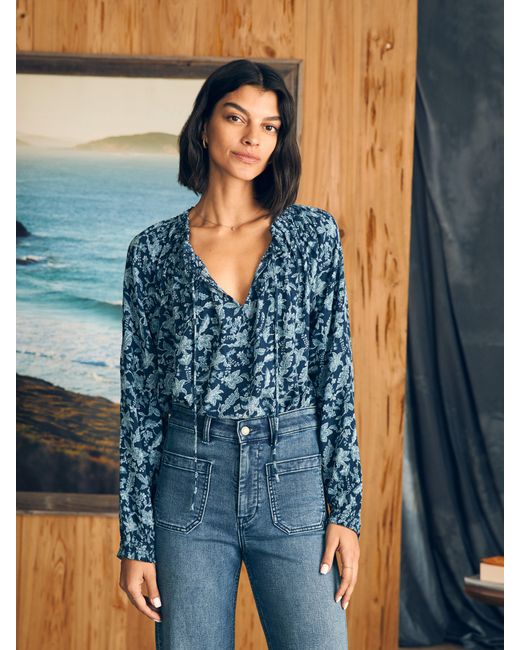 Faherty Brand Blue Emery Top