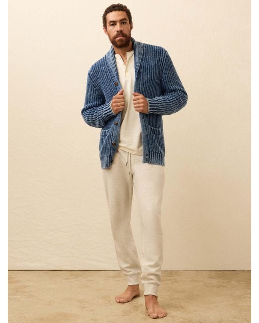 Faherty Brand Blue Chunky Cardigan for men