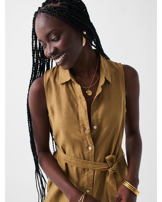 Faherty Linen Laguna Sleeveless Shirt Dress Lyst
