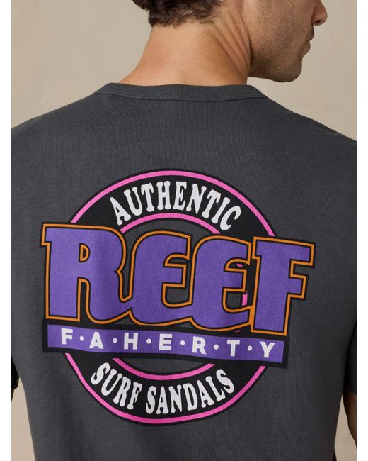 Faherty Brand Blue X Reef Sunwashed Graphic T-Shirt for men