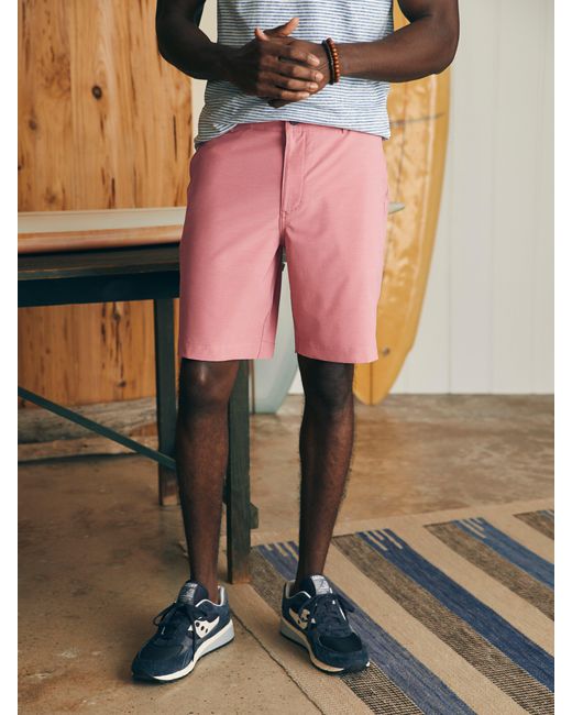 Faherty Brand Pink All Day Shorts (9" Inseam) for men