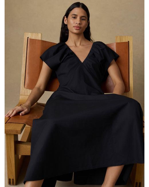 Faherty Brand Black Coastal Poplin Bondhi Dress